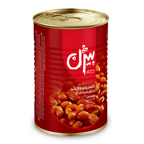 کنسرو لوبیا چیتی با سس گوجه‌فرنگی بیژن 380گرمی