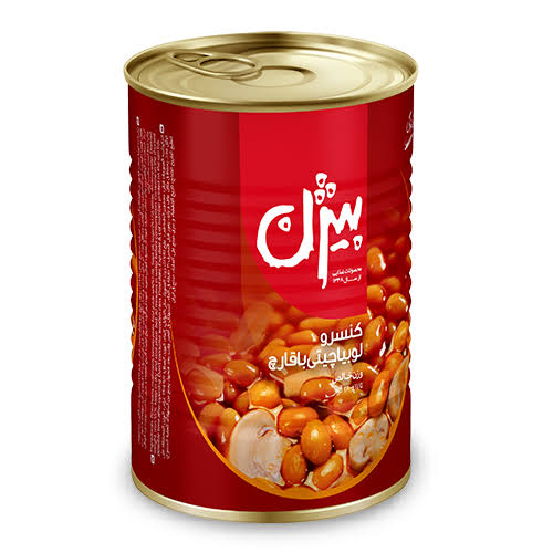 کنسرو لوبیا چیتی با قارچ بیژن 380گرمی