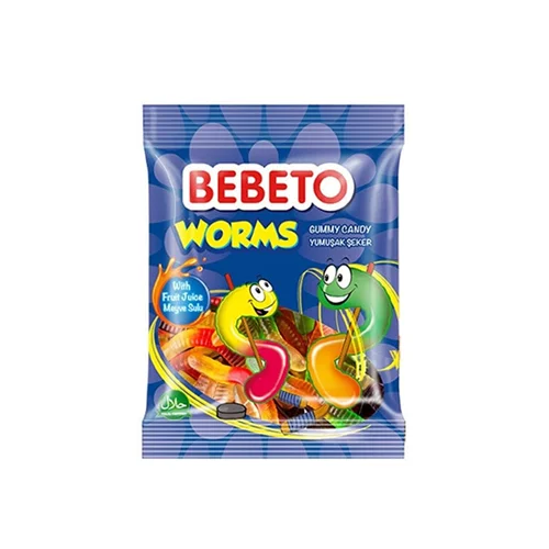 پاستیل ترشworms کرمی ببتو 80 گرم BEBETO