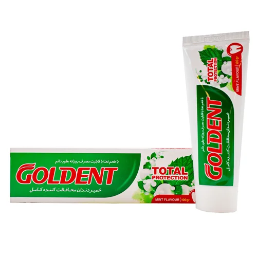 خمیر دندان توتال پروتکشن گلدنت با طعم نعنا 100 گرمی Goldent Total protection Toothpaste - 100g