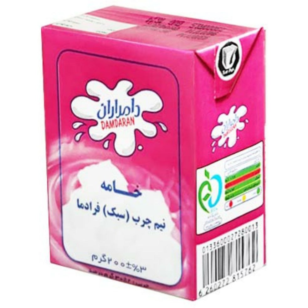 خامه نیم چرب دامداران ۲۰۰گرمی