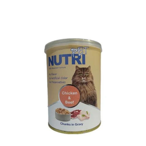 کنسرو مخصوص گربه طعم گوشت و مرغ برند نوتری پت Nutri pet canned cat food
