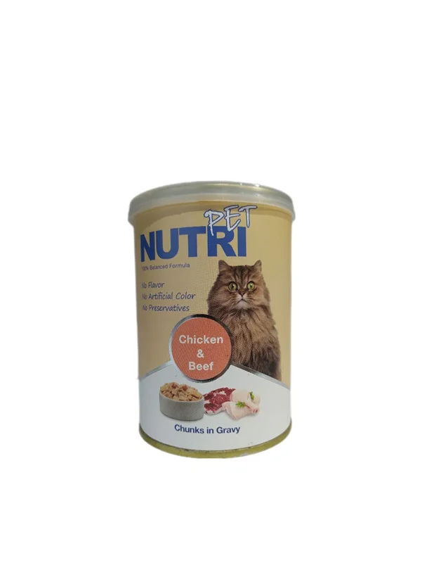 کنسرو مخصوص گربه طعم گوشت و مرغ برند نوتری پت Nutri pet canned cat food