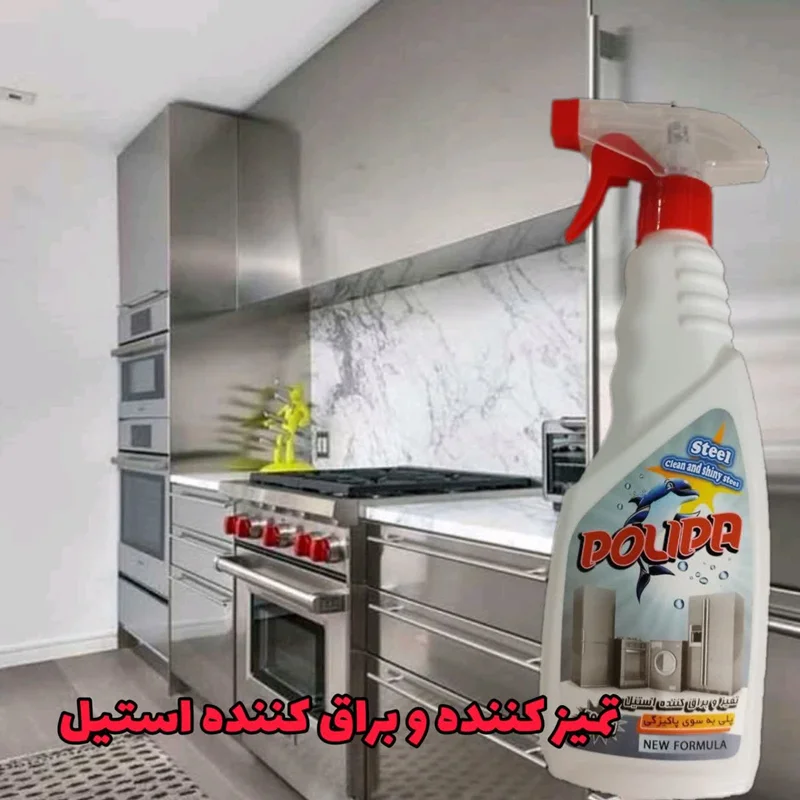 اسپری تمیز کننده و براق کننده استیل پلیپا
