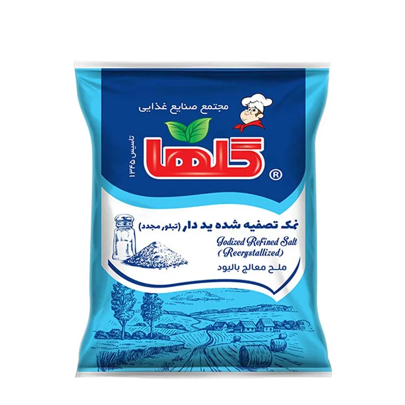 نمک تصفیه یددار تبلور مجدد گلها 500 گرم – سلفون